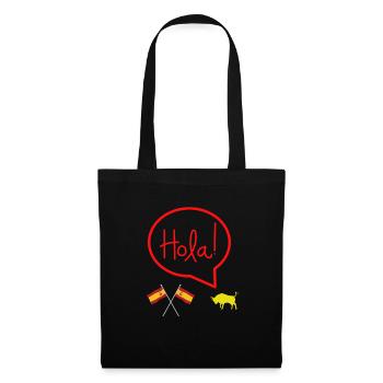 HOLA Taureau Bonjour Espagne été vacances - Sac en tissu - noir - Devant