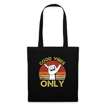 GOOD VIBES ONLY SUNSET RETRO VINTAGE SURF - Sac en tissu - noir - Devant