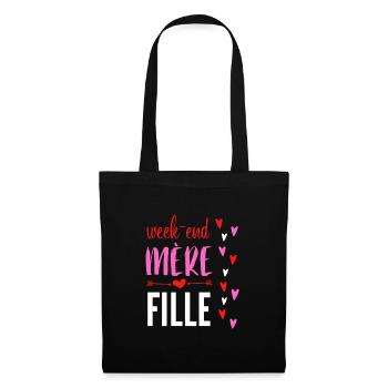 Week end mère et fille - Sac en tissu - noir - Devant