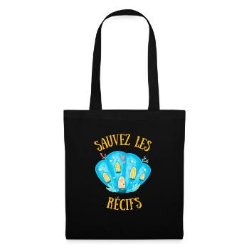 SAUVEZ LES RÉCIFS BLEU - Sac en tissu - noir - Devant