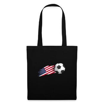 Usa-fußball-geschenk - Stoffbeutel - Schwarz - Vorne