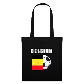Belgien Fußballmannschaft Flagge Geschenk - Stoffbeutel - Schwarz - Vorne
