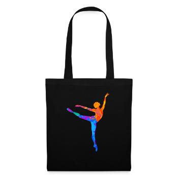 Tanzen Ballett Frauen Tänzer Tänzerin Silhouette - Stoffbeutel - Schwarz - Vorne