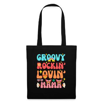 Groovy Rocking Loving Mama 70s - Sac en tissu - noir - Devant