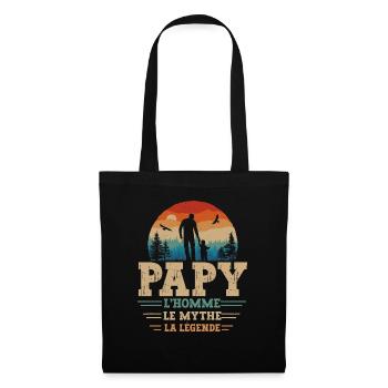 Papy l'homme le mythe la légende cadeau papy drôle - Sac en tissu - noir - Devant