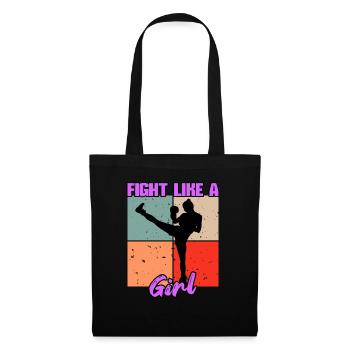 Kickboxen Frauen Thai Boxen MMA Mädchen Krav Maga - Stoffbeutel - Schwarz - Vorne
