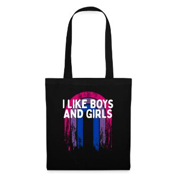 I Like Boys and Girls Bisexual LGBTQ Bi Pride - Stoffbeutel - Schwarz - Vorne