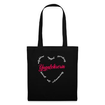 Yogalehrerin Yoga Joga Lehrerin Frauen Geschenk - Stoffbeutel - Schwarz - Vorne