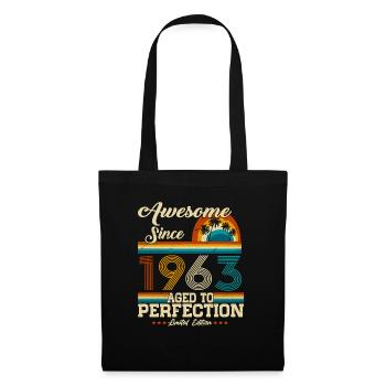 Né en 1963 Vintage Anniversaire Rétro - Sac en tissu - noir - Devant