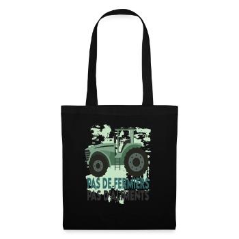 Pas de fermiers Pas d'aliments - Sac en tissu - noir - Devant