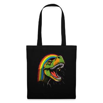 Regenbogen Tyrannosaurus - Stoffbeutel - Schwarz - Vorne