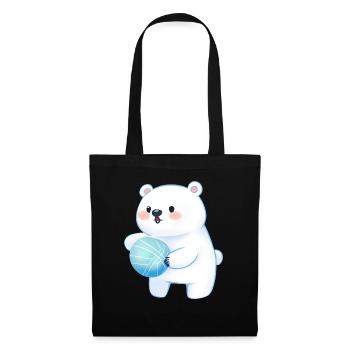 Mignon Polar Bear Polar Bear Volleyball Ball Sports de balle - Sac en tissu - noir - Devant