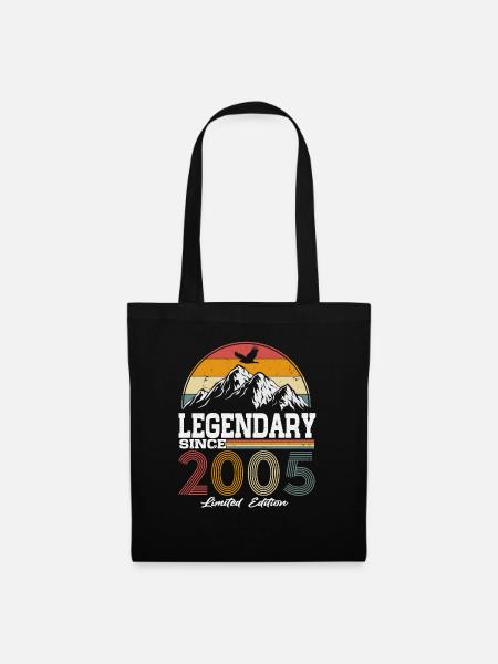 Legendär seit 2005 Vintage Jahrgang Geburtstag - Stoffbeutel - Schwarz