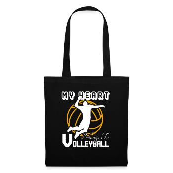 Volleyball My Heart Belongs To Volleyball - Tote Bag - black - Front
