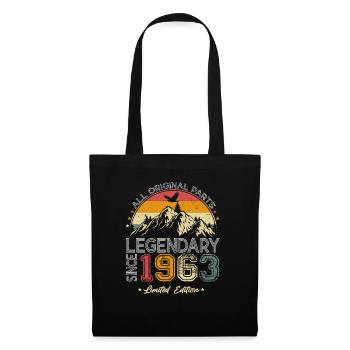 1963 Jahrgang Vintage Retro Geburtstag Geschenk - Stoffbeutel - Schwarz - Vorne