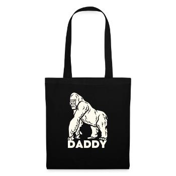 Papa Gorilla Beschützender Vater - Stoffbeutel - Schwarz - Vorne