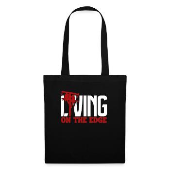 Lineman Lineman Living On The Edge - Tote Bag - black - Front
