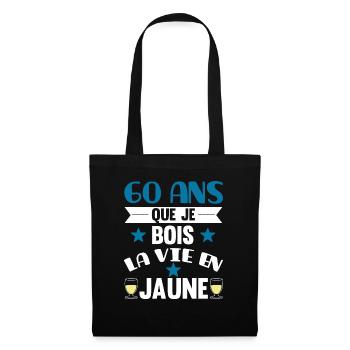 60 ans cadeau anniversaire homme humour beauf - Sac en tissu - noir - Devant