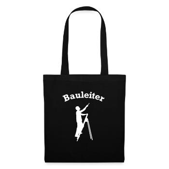 Bauleiter Stehleiter Baustelle Baustellen Leiter - Stoffbeutel - Schwarz - Vorne