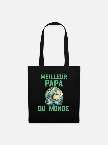 Meilleur papa cadeau original pour papa noël, fête - Sac en tissu - noir