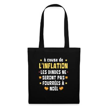 inflation dinde noël Humour - Sac en tissu - noir - Devant