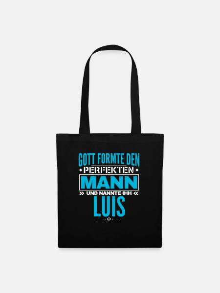Luis Name Design - Stoffbeutel - Schwarz