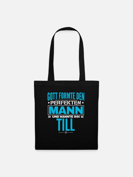Till Name Design - Stoffbeutel - Schwarz