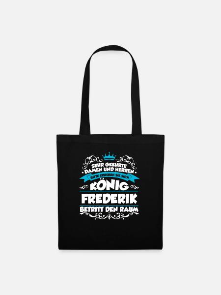 Frederik Name Design - Stoffbeutel - Schwarz