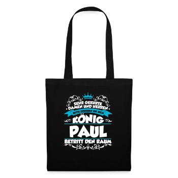 Paul Name Design - Stoffbeutel - Schwarz - Vorne