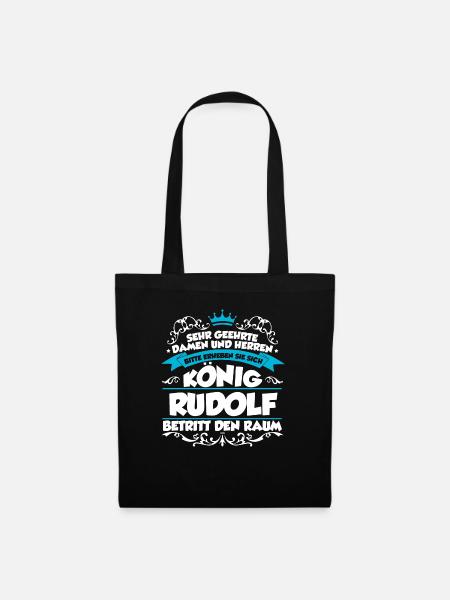 Rudolf Name Design - Stoffbeutel - Schwarz