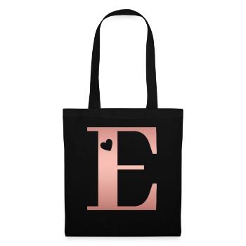 Letter E Rose Gold - Tote Bag - black - Front