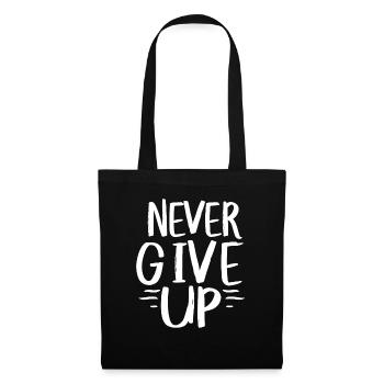 Never give up - Sac en tissu - noir - Devant