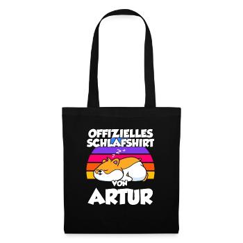 Offizielles Schlafshirt Von Artur - Stoffbeutel - Schwarz - Vorne