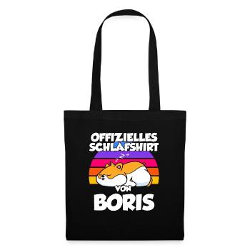 Offizielles Schlafshirt Von Boris - Stoffbeutel - Schwarz - Vorne