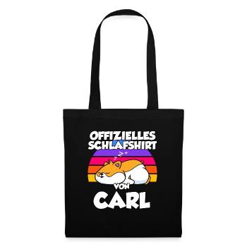 Offizielles Schlafshirt Von Carl - Stoffbeutel - Schwarz - Vorne