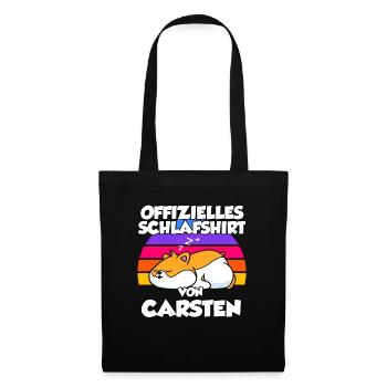 Offizielles Schlafshirt Von Carsten - Stoffbeutel - Schwarz - Vorne