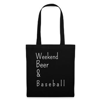 weekend, beer and baseball - Stoffbeutel - Schwarz - Vorne