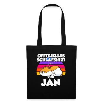 Offizielles Schlafshirt Von Jan - Stoffbeutel - Schwarz - Vorne