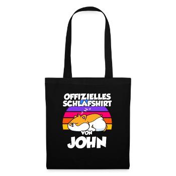 Offizielles Schlafshirt Von John - Stoffbeutel - Schwarz - Vorne