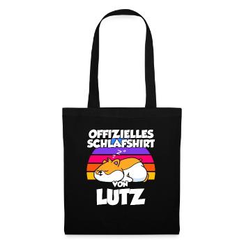 Offizielles Schlafshirt Von Lutz - Stoffbeutel - Schwarz - Vorne