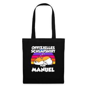 Offizielles Schlafshirt Von Manuel - Stoffbeutel - Schwarz - Vorne