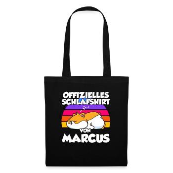 Offizielles Schlafshirt Von Marcus - Stoffbeutel - Schwarz - Vorne
