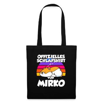Offizielles Schlafshirt Von Mirko - Stoffbeutel - Schwarz - Vorne