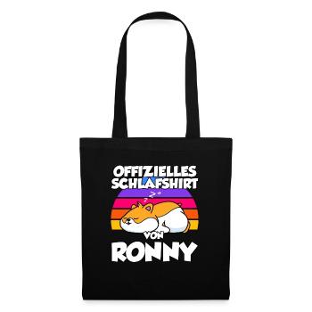Offizielles Schlafshirt Von Ronny - Stoffbeutel - Schwarz - Vorne