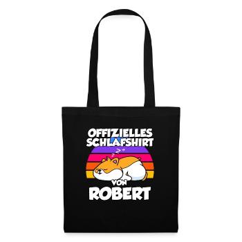 Offizielles Schlafshirt Von Robert - Stoffbeutel - Schwarz - Vorne
