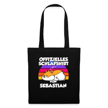 Offizielles Schlafshirt Von Sebastian - Stoffbeutel - Schwarz - Vorne