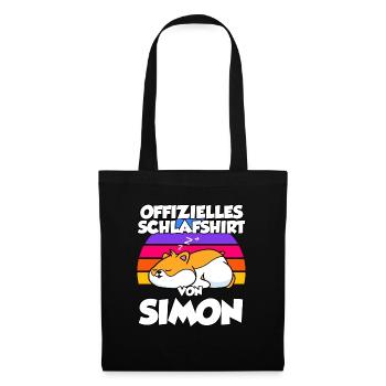 Offizielles Schlafshirt Von Simon - Stoffbeutel - Schwarz - Vorne