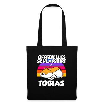 Offizielles Schlafshirt Von Tobias - Stoffbeutel - Schwarz - Vorne