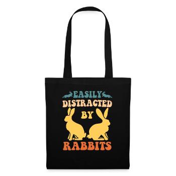 Easily Distracted By Rabbits - Tote Bag - black - Front