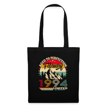 Februar 1994 Jahrgang Geburtstag Retro Geschenk - Stoffbeutel - Schwarz - Vorne